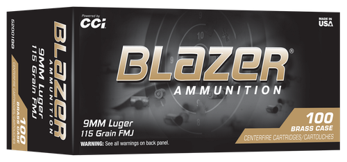 CCI 52001BB  BLAZER BRASS  9MM  115GR  100/10