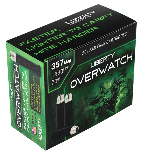 Liberty Ammunition LAOW357701830 OverWatch  357Mag 70gr Open Cavity Design 20 Per Box/50 Case