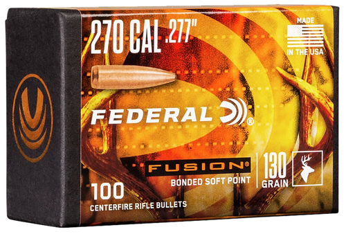 Federal FB277F2 Fusion Component  270 Win .277 130 gr Fusion Soft Point 100 Per Box/ 4 Case