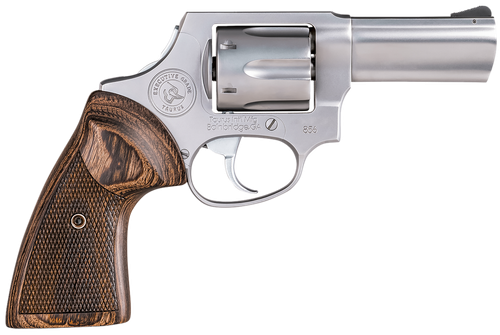 Taurus 2-856EX39CH 856 Executive Grade Small 38 Special +P 6 Shot 3" Satin Polished Stainless Steel Barrel, Cylinder & Frame, Altamont Wood Grip, Concealed Hammer