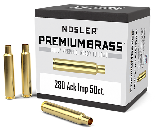Nosler 10175 Premium Brass Unprimed Cases 280AckleyImproved Rifle Brass 50/Box
