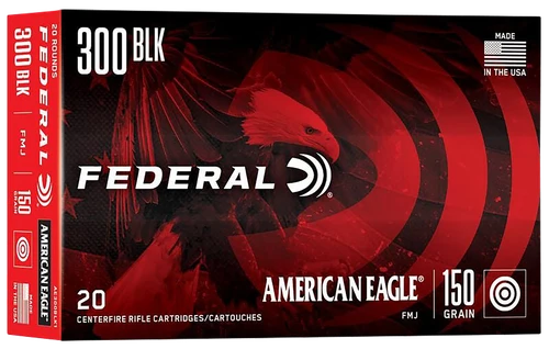 Federal AE300BLK1 American Eagle Rifle 300Blackout 150gr Full Metal Jacket Boat Tail 20 Per Box/25 Case