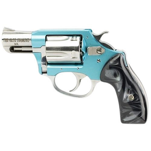 Charter Arms 53879 Undercover Lite Blue Diamond 38 Special 5rd 2" Hi-Polished Stainless Barrel/Cylinder, Aluminum Frame w/Blue Diamond Finish, Finger Grooved Black Rubber Grip