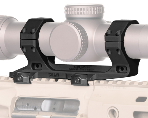 Reptilia LLC 100153 AUS Optic Mount Black 7075-T6 Aluminum 34mm Tube Mil-Spec 1913 Picatinny Rail Mount
