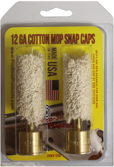 Pro-Shot 12SC Snap Caps  12 Gauge Shotgun #5/16-27 Thread Brass/Cotton Mop 2 Pack
