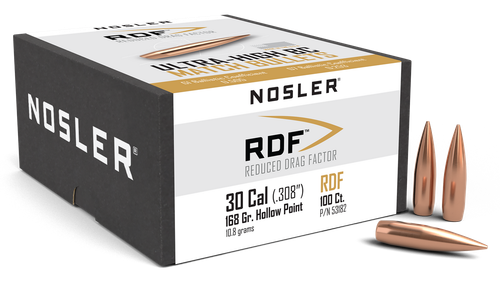 Nosler 53182 RDF Match 30Cal 168gr Hollow Point Boat Tail 100/Box