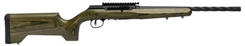 Savage Arms 47258 A Series  Full Size 22 LR 10+1 18" Matte Black Spiral Fluted Threaded Barrel, Matte Black Carbon Steel Receiver w/  Picatinny Rail, OD Green Fixed Laminate Stock, Right Hand