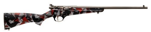Savage Arms 13801 Rascal  Youth 22 LR 1rd 16.13" Satin Black Sporter Barrel, Satin Black Carbon Steel Receiver, American Flag Fixed Synthetic Stock, Right Hand