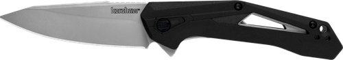 Kershaw 1385 Airlock  EDC 3" Folding Drop Point Plain Bead Blasted 5Cr13MoV SS Blade, Black GFN/SS Handle