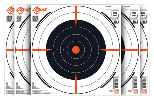EZ-Aim 15334100 Shooting Target  Bullseye Paper Hanging 12" x 12" Black/White 100 Per Pack