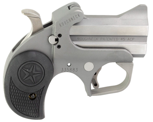Bond Arms BARN Roughneck  45 ACP 2 Shot 2.50" Rough Matte Stainless Steel Barrel & Frame, Black Rubber Grips