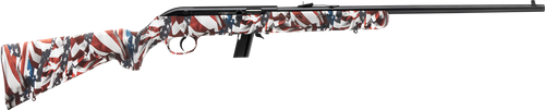 Savage Arms 40222 64 F Full Size 22 LR 10+1 21" Matte Black Carbon Steel Barrel, Matte Black Grooved Carbon Steel Receiver, American Flag Fixed Synthetic Stock, Right Hand
