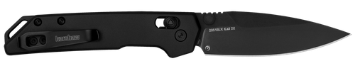 Kershaw 2051BLK Mini Iridium  3" Folding/Spear Point Plain Stonewashed D2 Steel Blade/Ice Blue Anodized 6061-T6 Aluminum Handle