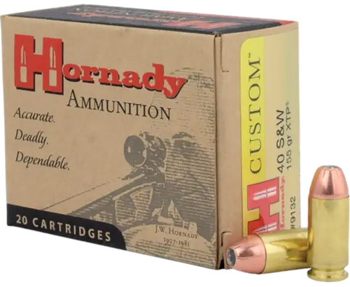 Hornady 9132 Custom  40S&W 155gr Hornady XTP Hollow Point 20 Per Box/10 Case