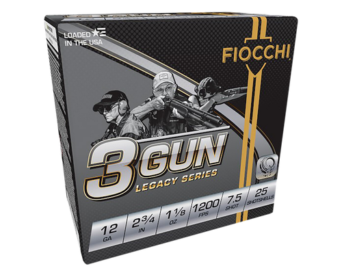 Fiocchi 12DH3G75 3-Gun Match Legacy Series 12Gauge 2.75" 1 1/8oz 7.5Shot 25 Per Box/10 Case