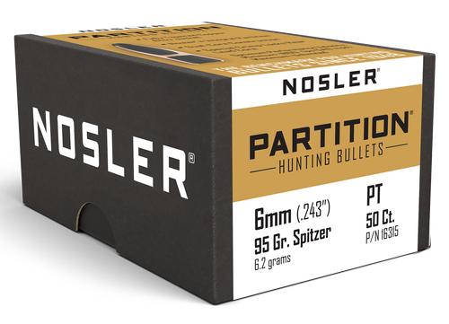 Nosler 16315 Partition  6mm 95gr Partition 50/Box
