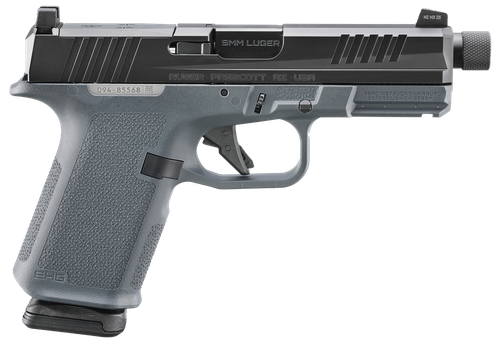 Ruger 19412 RXM  9mm Luger 15+1 4.50" Black FNC Nitride Threaded Barrel & Alloy Steel Optic Ready/Serrated Slide, Stealth Gray Polymer Frame w/Accessory Rail, RMR/RMSc/DeltaPoint Pro Footprint
