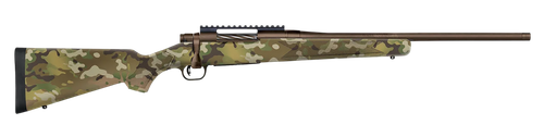 Mossberg 28284 Patriot  Compact 7mm PRC 3+1 20" Patriot Brown Cerakote Threaded Bull Barrel, Patriot Brown Cerakote Steel Receiver w/Picatinny Rail, MultiCam Fixed Synthetic Stock