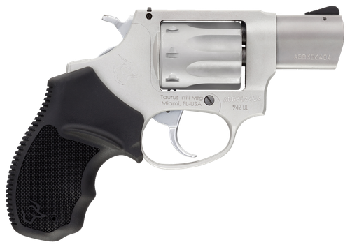 Taurus 2942029UL 942 Ultra-Lite 22 LR 8rd 2" Matte Stainless Finish Barrel, Matte Stainless Finish Cylinder, Stainless Anodized Finish Aluminum Frame & Finger Grooved Black Polymer Grip