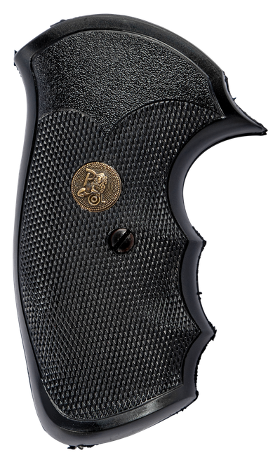 Pachmayr 03250 Gripper Grip Checkered Black Rubber with Finger Grooves for S&W J Frame with Square Butt