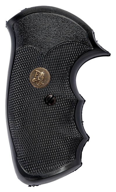 Pachmayr 03250 Gripper Grip Checkered Black Rubber with Finger Grooves for S&W J Frame with Square Butt