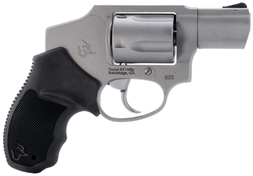 Taurus 2-850129 850  Small 38 Special 5 Shot 2" Matte Stainless Steel Barrel & Cylinder, Matte Stainless Steel Frame, Black Rubber Grip, Transfer Bar Safety, Concealed Hammer