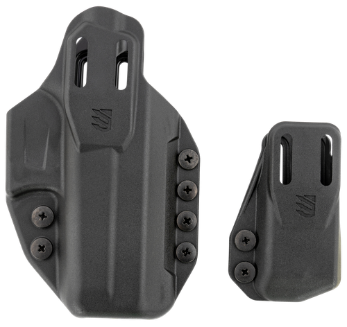 Blackhawk 416102BK Stache Premium Kit IWB Size 02 Black Polymer Belt Clip Compatible w/Glock 19/23/32/44/45 Includes Mag Carrier Ambidextrous