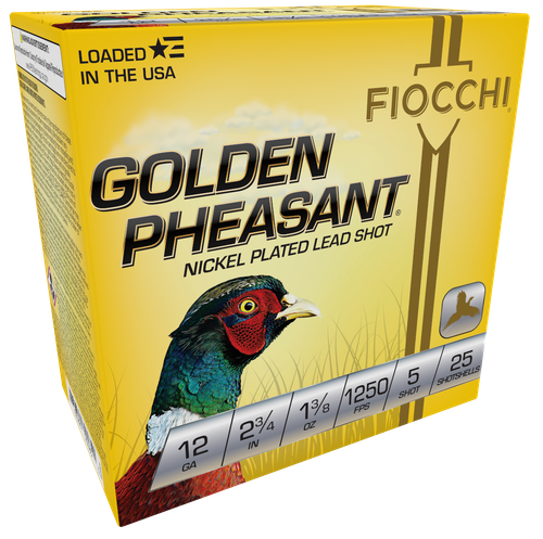 Fiocchi 12GP5 Golden Pheasant Extrema 12Gauge 2.75" 1 3/8oz 5Shot 25 Per Box/10 Case