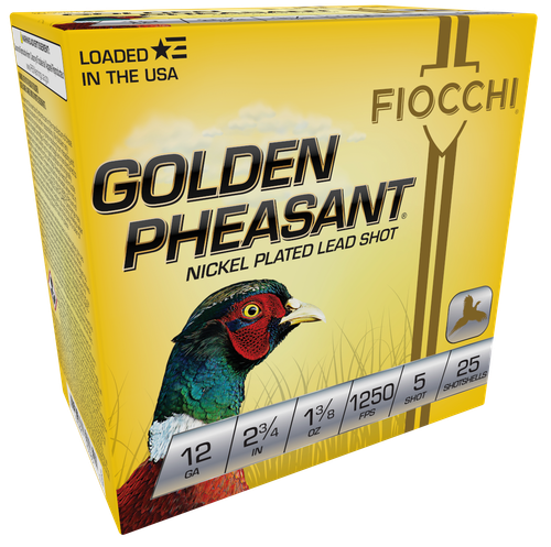 Fiocchi 12GP5 Golden Pheasant Extrema 12Gauge 2.75" 1 3/8oz 5Shot 25 Per Box/10 Case