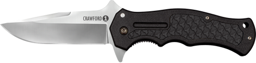 Cold Steel CS20MWCB Crawford 1 3.50" Folding Clip Point Plain 4034 SS Blade Black w/Traction Inlays GRN Handle Includes Pocket Clip
