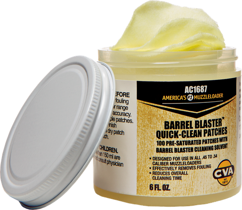 CVA AC1687 Barrel Blaster Quick Clean Patches 6 oz Cotton