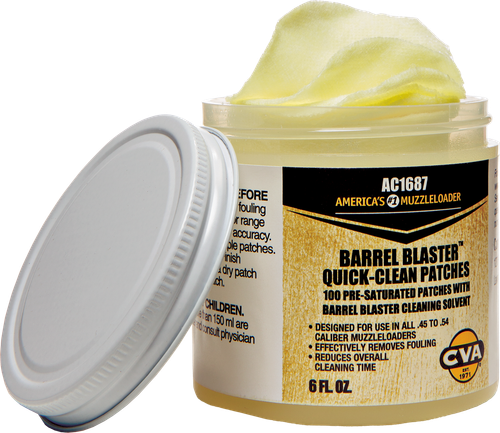 CVA AC1687 Barrel Blaster Quick Clean Patches 6 oz Cotton