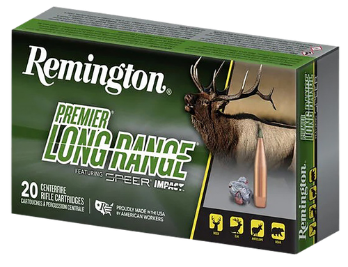 Remington Ammunition R28828 Premier Long Range 6.5PRC 140gr Speer Impact 20 Per Box/10 Case