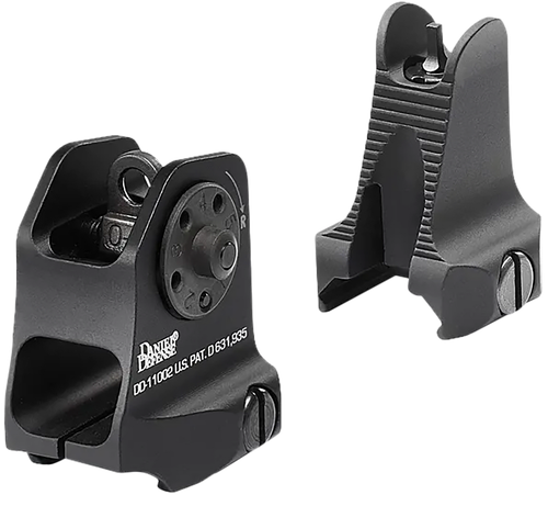 Daniel Defense 1908809116 AR-15 Iron Sight Set  Black Hardcoat Anodized Fixed Front & Rear Sight