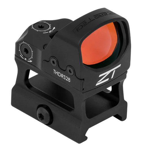 Zero Tech Optics THDRS28H Thrive HD w/High Mount Black 1x28mmx20mm, 3 MOA Red Dot Reticle Picatinny Rail/RMR Footprint Mount