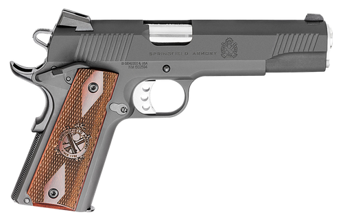 Springfield Armory PX9109LCA 1911 Loaded *CA Compliant 45 ACP 7+1, 5" Stainless Match Grade Barrel, Black Parkerized Serrated Carbon Steel Slide & Frame w/Beavertail, Crossed Cannon Cocobolo Grip