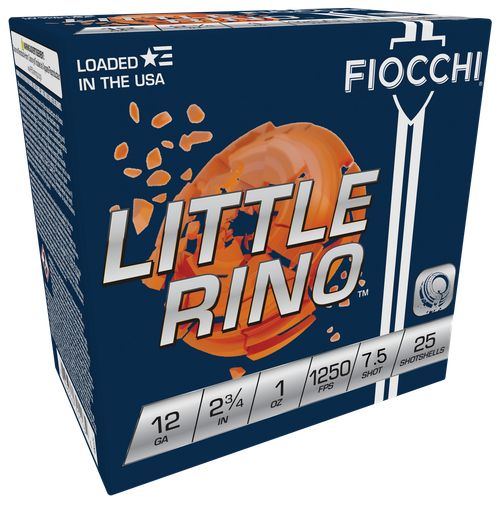 Fiocchi 12TX75 Exacta Target Little Rino 12Gauge 2.75" 1oz 7.5Shot 25 Per Box/10 Case