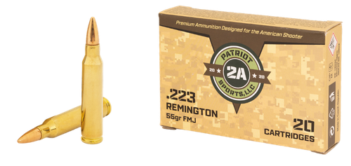 PATRIOT SPORTS LLC P223055F   223Rem 55gr Full Metal Jacket 20 Per Box/50 Case