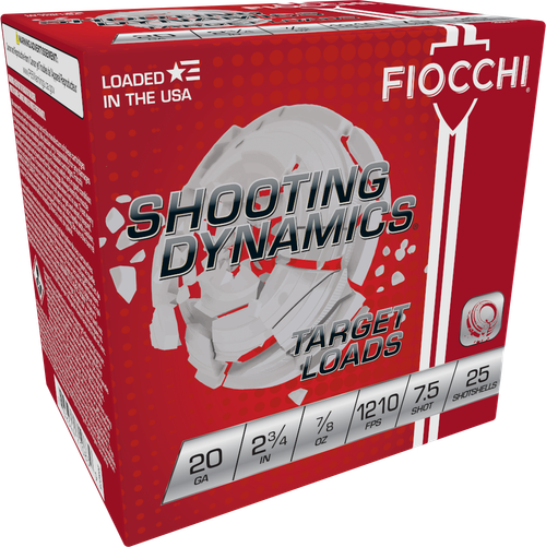 Fiocchi 20SD75 Shooting Dynamics Target 20Gauge 2.75" 7/8oz 7.5Shot 25 Per Box/10 Case