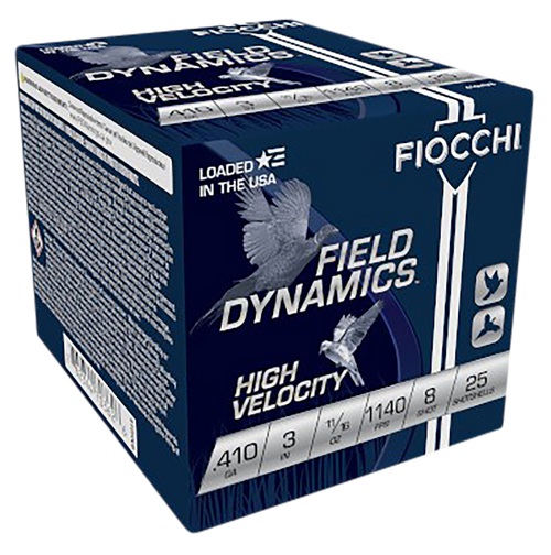 Fiocchi 410HV8 Field Dynamics High Velocity 410Gauge 3" 11/16oz 8Shot 25 Per Box/10 Case