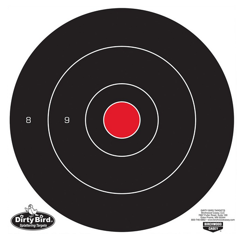 Birchwood Casey 35012 Dirty Bird  12" Bullseye Tagboard Hanging Black/White 12 PK