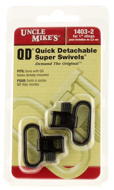 Uncle Mike's 14032 Super Swivel  Quick Detach Tri-Lock Blued 1" Loop for Rifles or Shotguns w/QD Bases