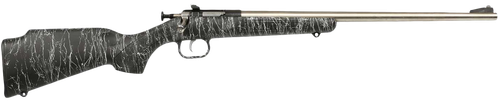 Crickett KSA2444 Gen2  Youth 22 LR 1rd 16.13" Stainless Single Shot Barrel, Stainless Steel Receiver, Black w/White Webbing Fixed Synthetic Stock