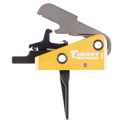 Timney Triggers 667SST Competition Trigger  Single-Stage Straight Trigger with 3 lbs Draw Weight & Black/Gold Finish for AR-15
