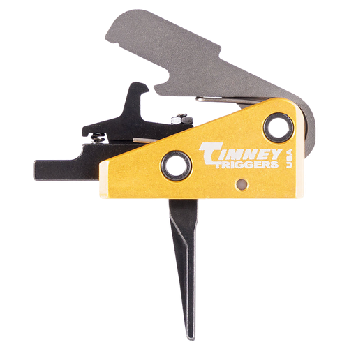 Timney Triggers 667SST Competition Trigger  Single-Stage Straight Trigger with 3 lbs Draw Weight & Black/Gold Finish for AR-15