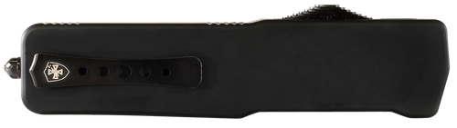Templar Knife LABR321 Premium LW  Large 3.50" OTF Drop Point Plain Black Oxide Stonewashed D2 Steel Blade, 5.25" Black Aluminum Handle
