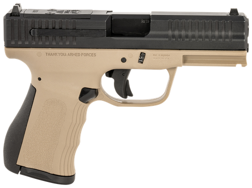 FMK FMKG49DE G3  9mm Luger 14+1 4" Stainless Steel Barrel, Black Optic Cut/Serrated Carbon Steel Slide Flat Dark Earth Polymer Frame w/Picatinny Rail, Black Backstrap Grip