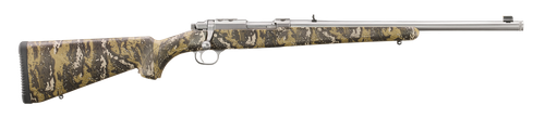 Ruger 7420 77/357  357 Mag 5+1 18.50" Brushed Stainless Threaded Barrel, Brushed Stainless Integral Scope Mount, Fixed Desolve Bare Reduced Camo Synthetic Stock, Thread Protector