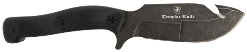 Templar Knife HBK321 Reagan Field Dressing 4.60" Fixed Gut Hook Plain Powder Coated D2 Steel Blade/ 4.55" Black G10 Handle