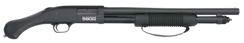 Mossberg 51600 590S Shockwave Full Size Frame 12 Gauge Pump 3" 10+1 18.50" Matte Blued Steel Barrel, Black Anodized Stainless Steel Receiver, Black Raptor Birdshead Grip